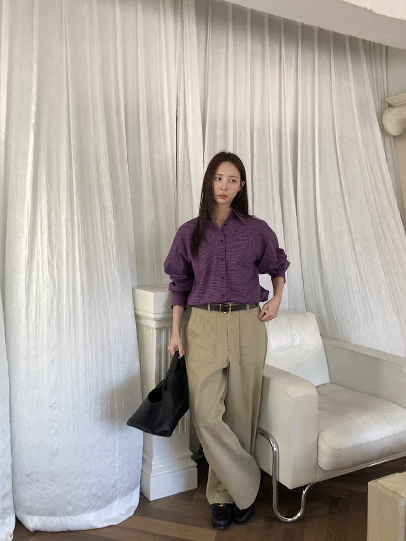 THE ABLE東大門㊣實拍女裝新款休閑25秋冬人氣襯衫蕾絲衫格紋THE ABLE/TA襯衫/蕾絲衫