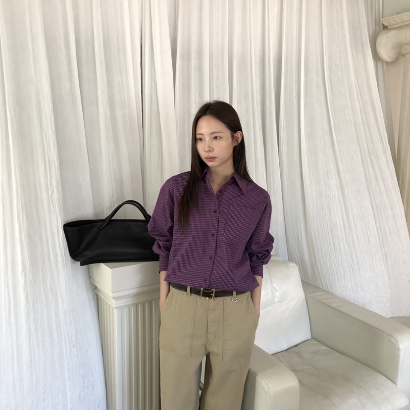 THE ABLE東大門㊣實拍女裝新款休閑25秋冬人氣襯衫蕾絲衫格紋THE ABLE/TA襯衫/蕾絲衫