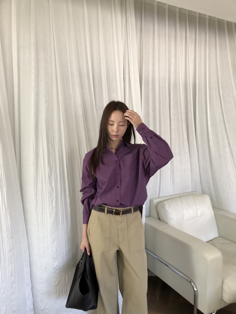 THE ABLE東大門㊣實拍女裝新款休閑25秋冬人氣襯衫蕾絲衫格紋THE ABLE/TA襯衫/蕾絲衫