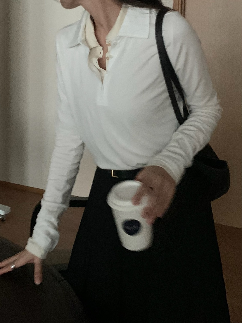 BLEECKER韓國直郵㊣女士新品人氣25秋冬時尚推薦職業長袖T恤BLEECKER長袖T恤