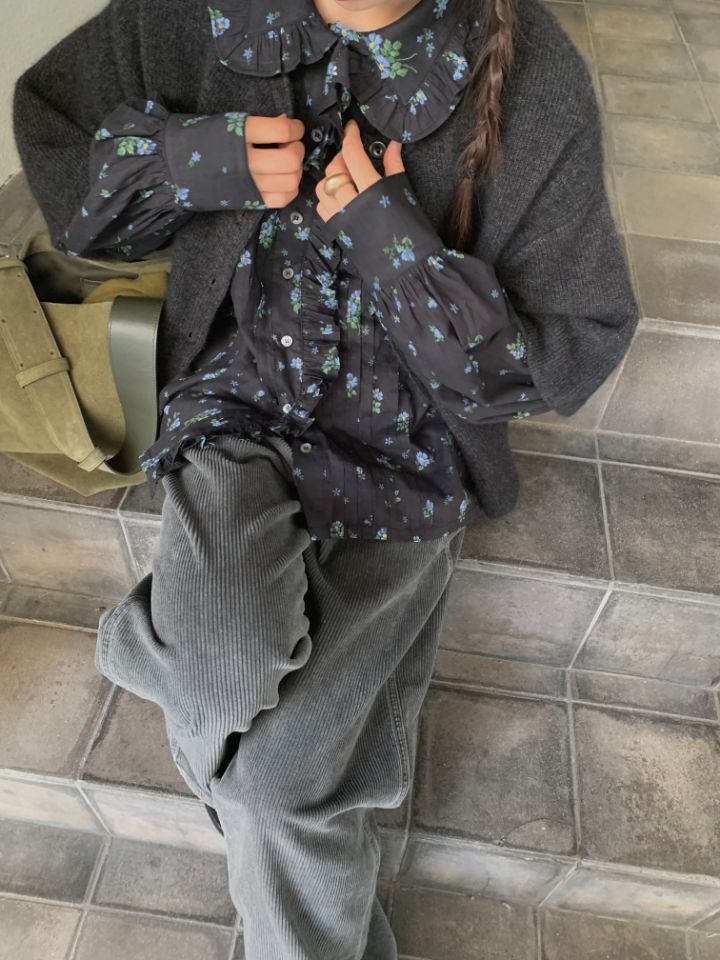 MARE東大門㊣實拍女士新品時尚真品推薦25秋冬襯衫蕾絲衫荷葉邊MARE襯衫/蕾絲衫