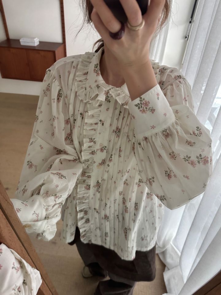 MARE東大門㊣實拍女士新品時尚真品推薦25秋冬襯衫蕾絲衫荷葉邊MARE襯衫/蕾絲衫圖色1