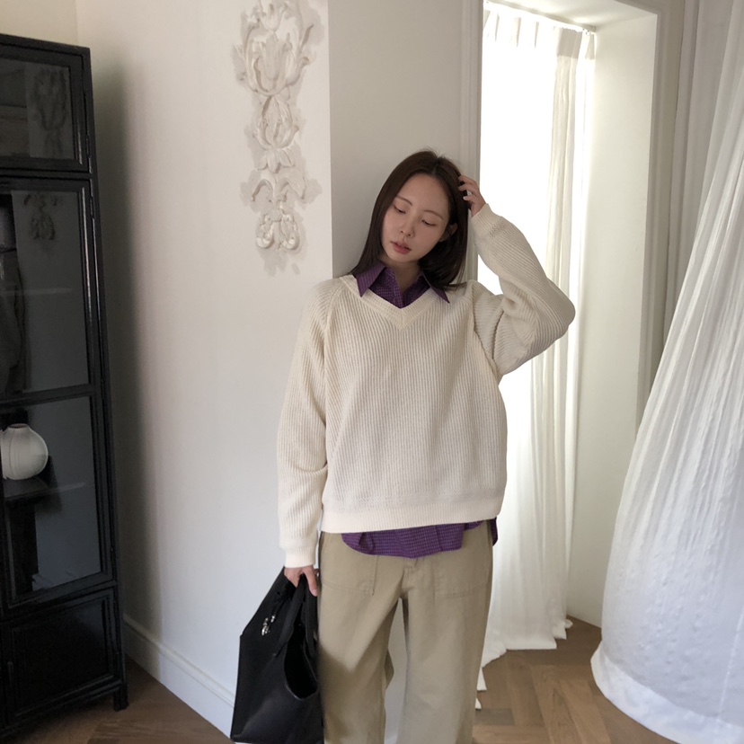 THE ABLE東大門㊣直郵女士新款休閑推薦25秋冬針織衫天鵝絨THE ABLE/TA針織衫