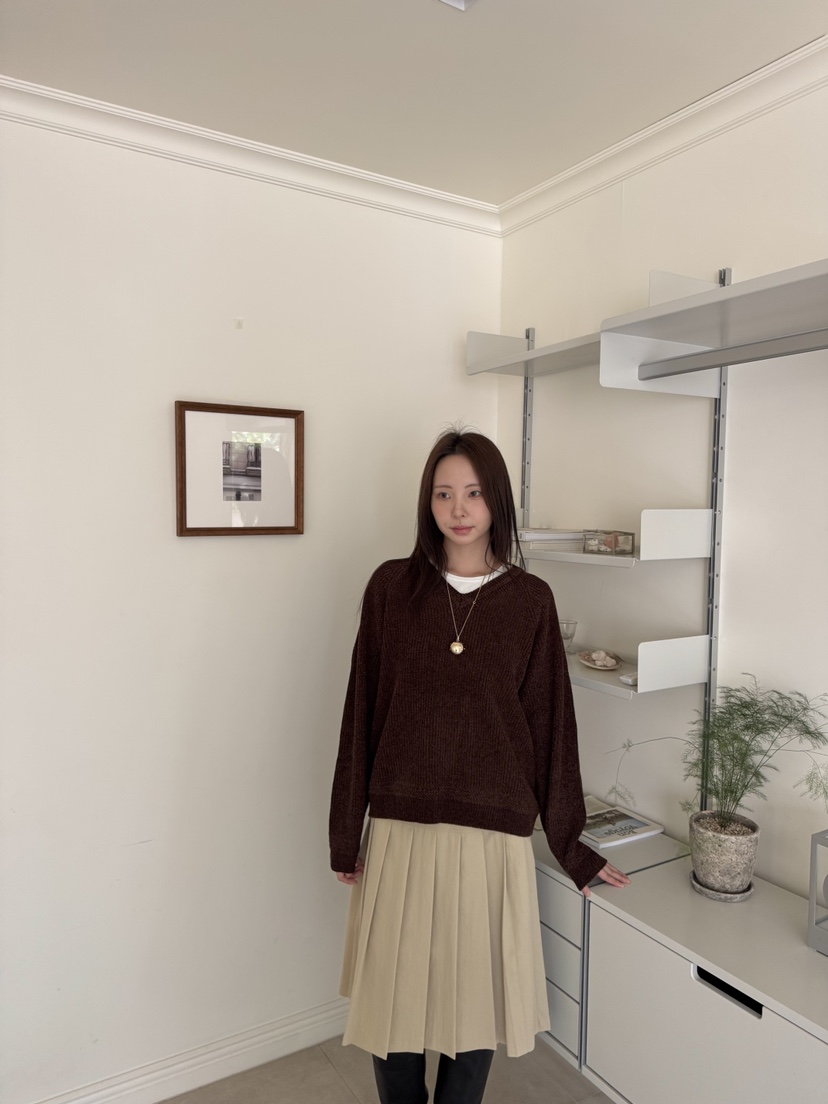 THE ABLE東大門㊣直郵女士新款休閑推薦25秋冬針織衫天鵝絨THE ABLE/TA針織衫