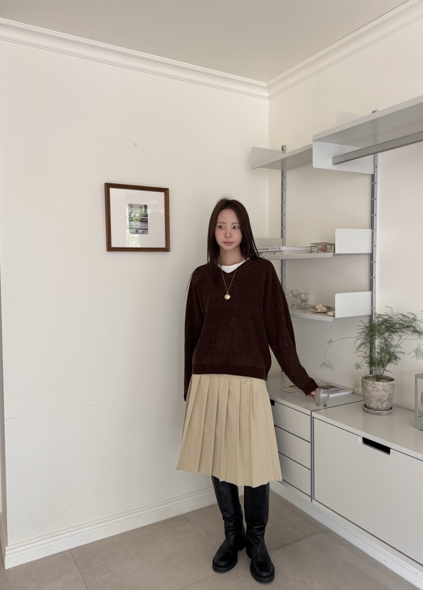 THE ABLE東大門㊣直郵女士新款休閑推薦25秋冬針織衫天鵝絨THE ABLE/TA針織衫