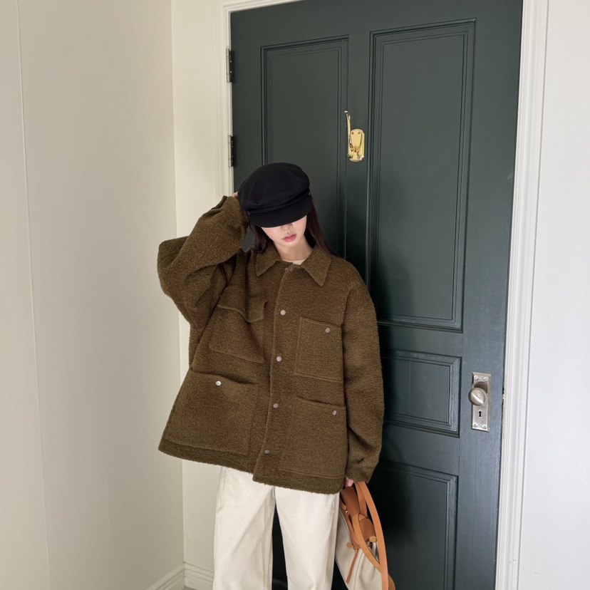 THE ABLE東大門㊣直郵女裝新品25秋冬休閑職業夾克口袋羊駝THE ABLE/TA夾克