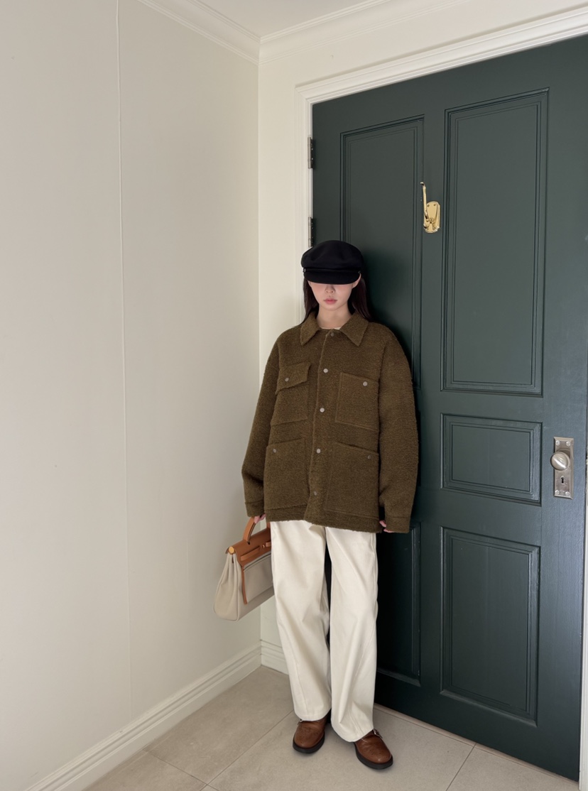 THE ABLE東大門㊣直郵女裝新品25秋冬休閑職業夾克口袋羊駝THE ABLE/TA夾克
