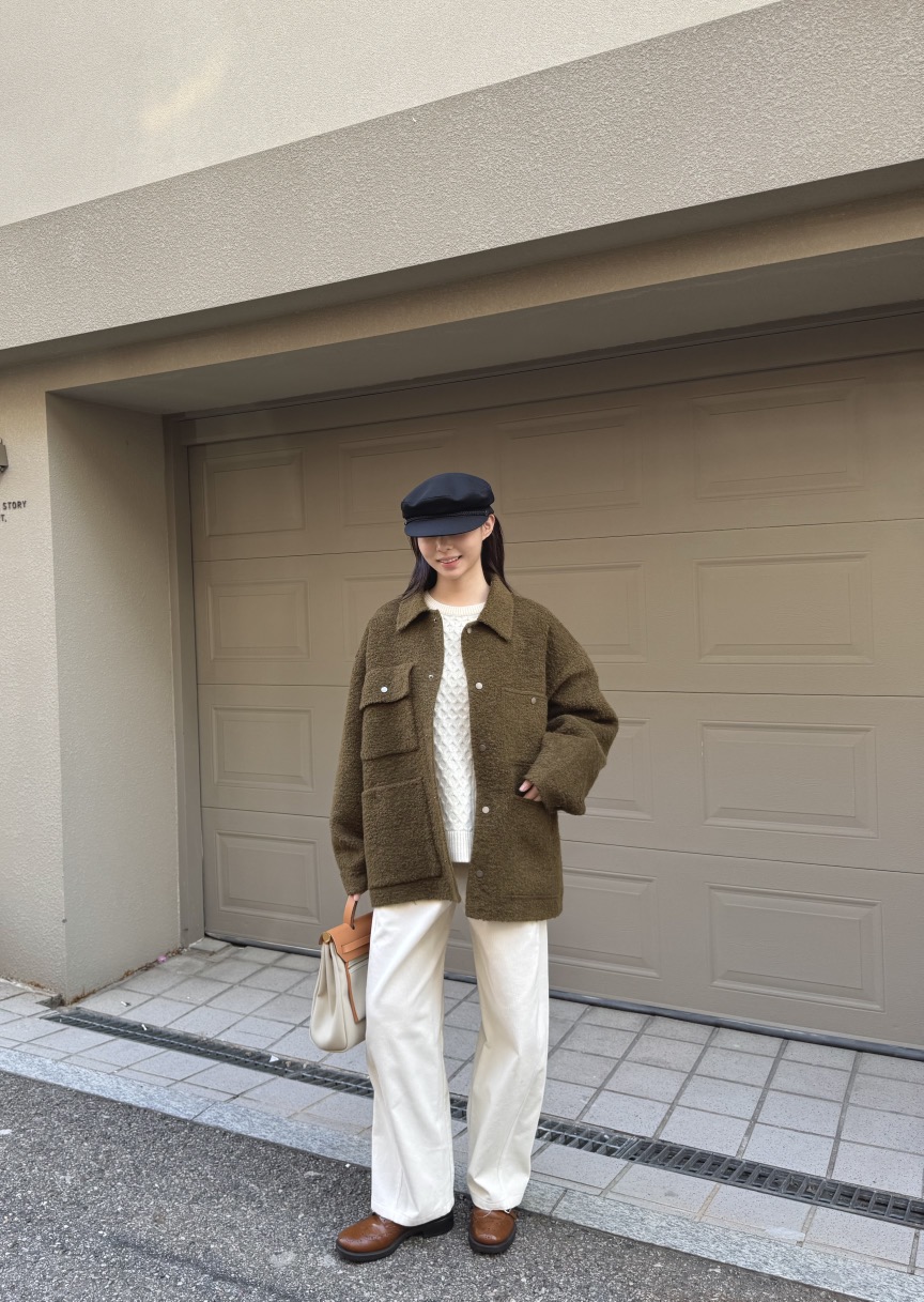 THE ABLE東大門㊣直郵女裝新品25秋冬休閑職業夾克口袋羊駝THE ABLE/TA夾克