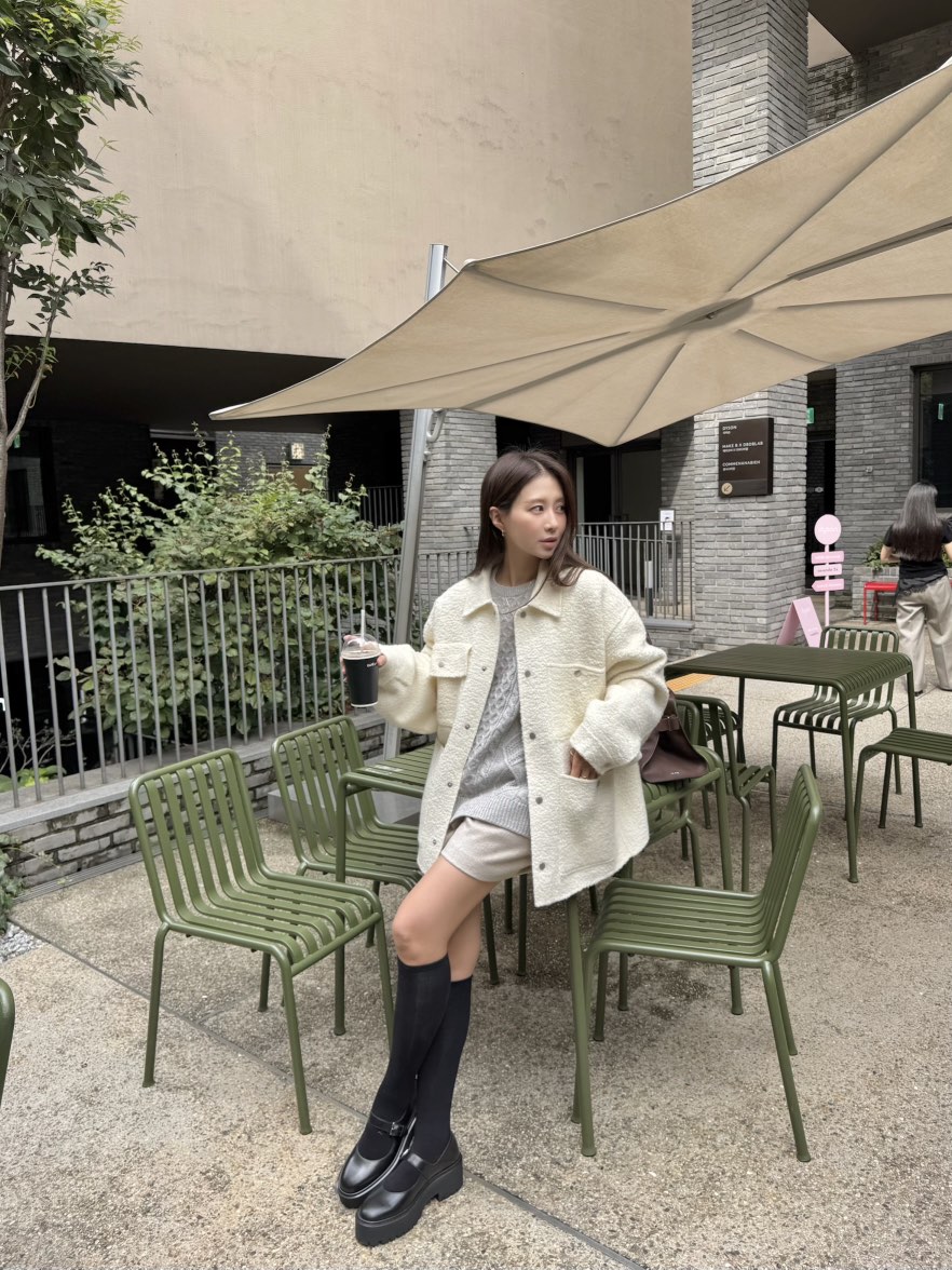 THE ABLE東大門㊣直郵女裝新品25秋冬休閑職業夾克口袋羊駝THE ABLE/TA夾克