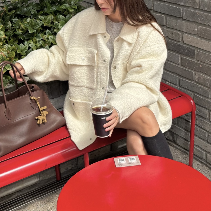 THE ABLE東大門㊣直郵女裝新品25秋冬休閑職業夾克口袋羊駝THE ABLE/TA夾克