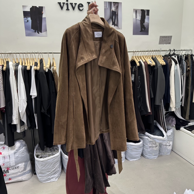 VIVEL東大門㊣代購女士新品職業25秋冬休閑推薦真品夾克絨面革VIVEL夾克圖色2