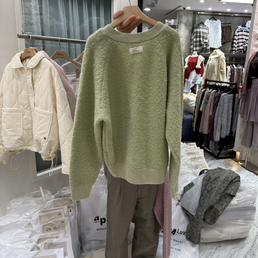 OURMOMENT韓國直郵㊣女裝新品人氣休閑25秋冬職業真品針織衫OURMOMENT針織衫