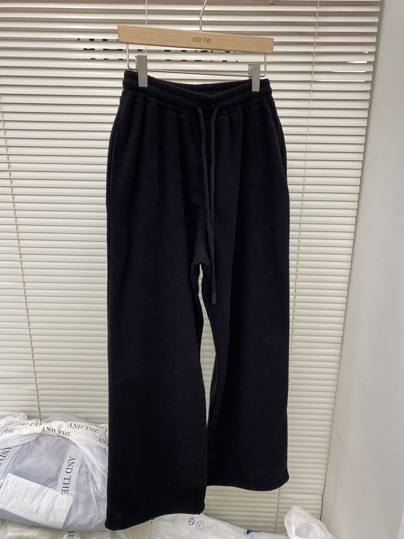 AND THE韓國代購㊣女裝新品推薦熱賣職業時尚25秋冬休閑褲羊毛AND THE休閑褲圖色1