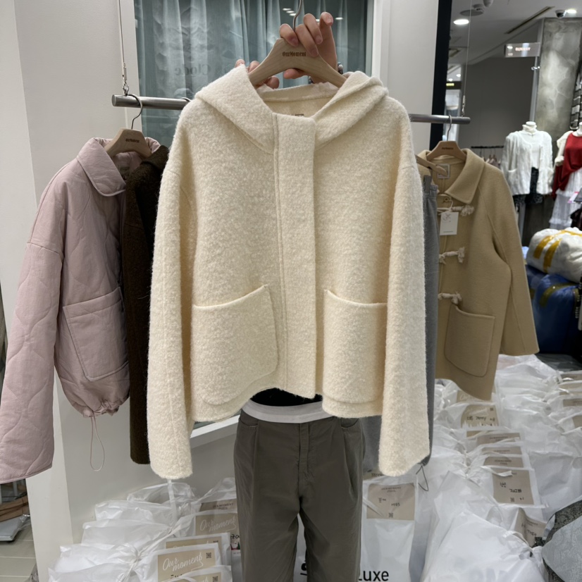 OURMOMENT東大門㊣直郵女裝新品時尚職業熱賣真品25秋冬夾克連帽OURMOMENT夾克