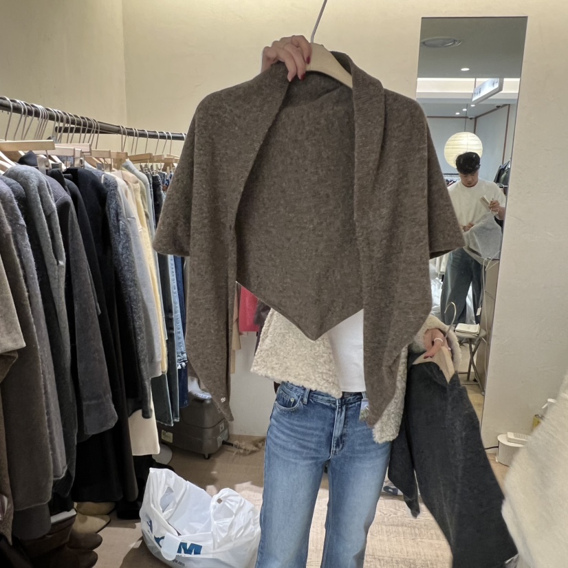 W AND J韓國代購㊣女士新款時尚休閑真品25秋冬圍巾披肩披肩W AND J圍巾/披肩圖色3