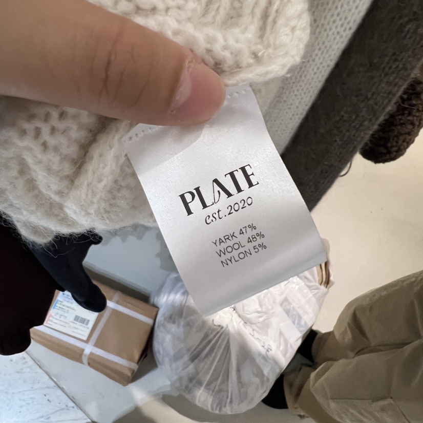 PLATE韓國直郵㊣女士新品熱賣真品推薦休閑職業時尚毛衣羊毛PLATE毛衣