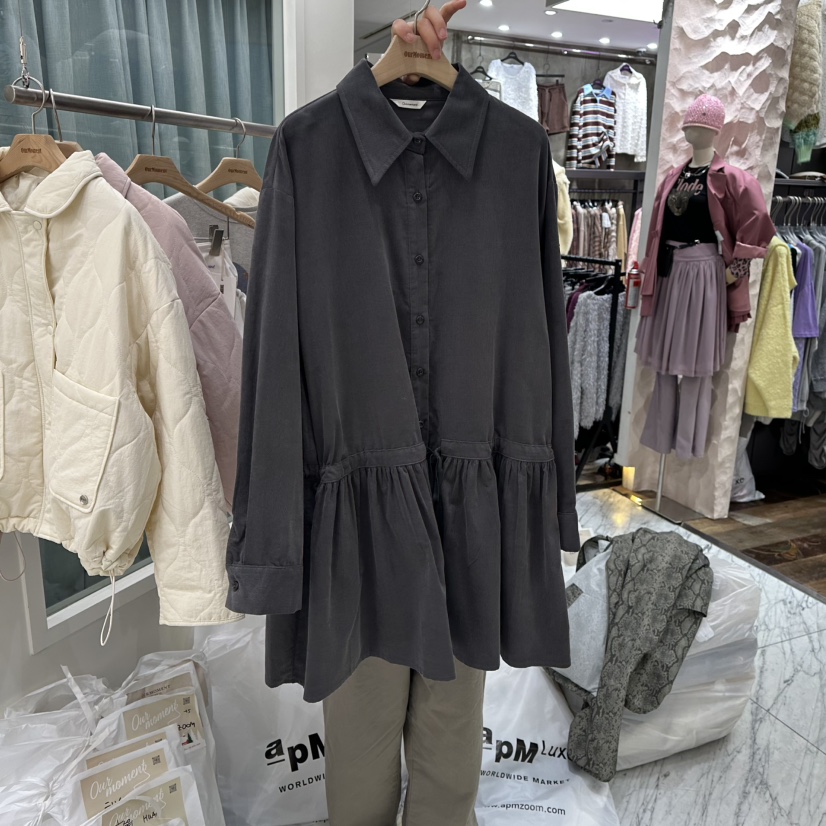 OURMOMENT東大門㊣實拍女士新品25秋冬推薦職業連衣裙燈芯絨OURMOMENT連衣裙圖色3