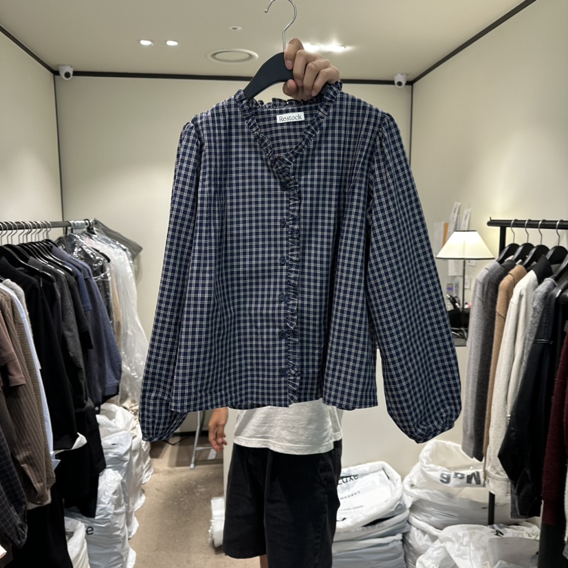 RE STOCK東大門㊣代購女士新款熱賣職業25秋冬真品襯衫蕾絲衫RE STOCK襯衫/蕾絲衫圖色1