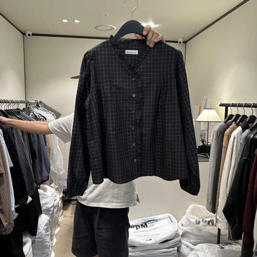 RE STOCK東大門㊣代購女士新款熱賣職業25秋冬真品襯衫蕾絲衫RE STOCK襯衫/蕾絲衫圖色2