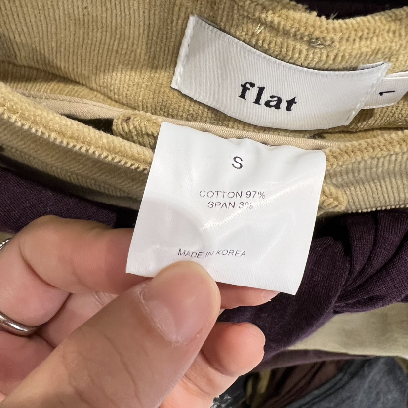 FLAT東大門㊣實拍女裝新品推薦熱賣時尚25秋冬牛仔褲天鵝絨FLAT牛仔褲