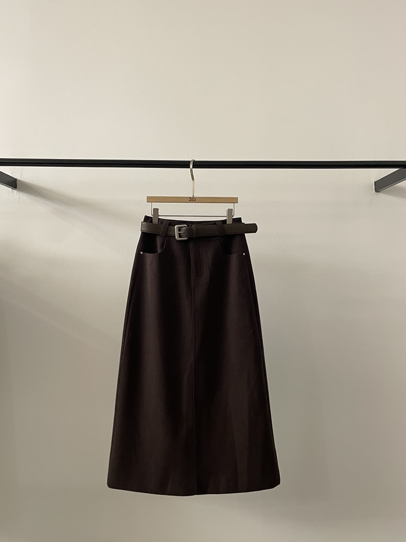 2DA/DARIMI-P東大門㊣代購女士新品熱賣25秋冬長裙含腰帶2DA/DARIMI-P長裙圖色2