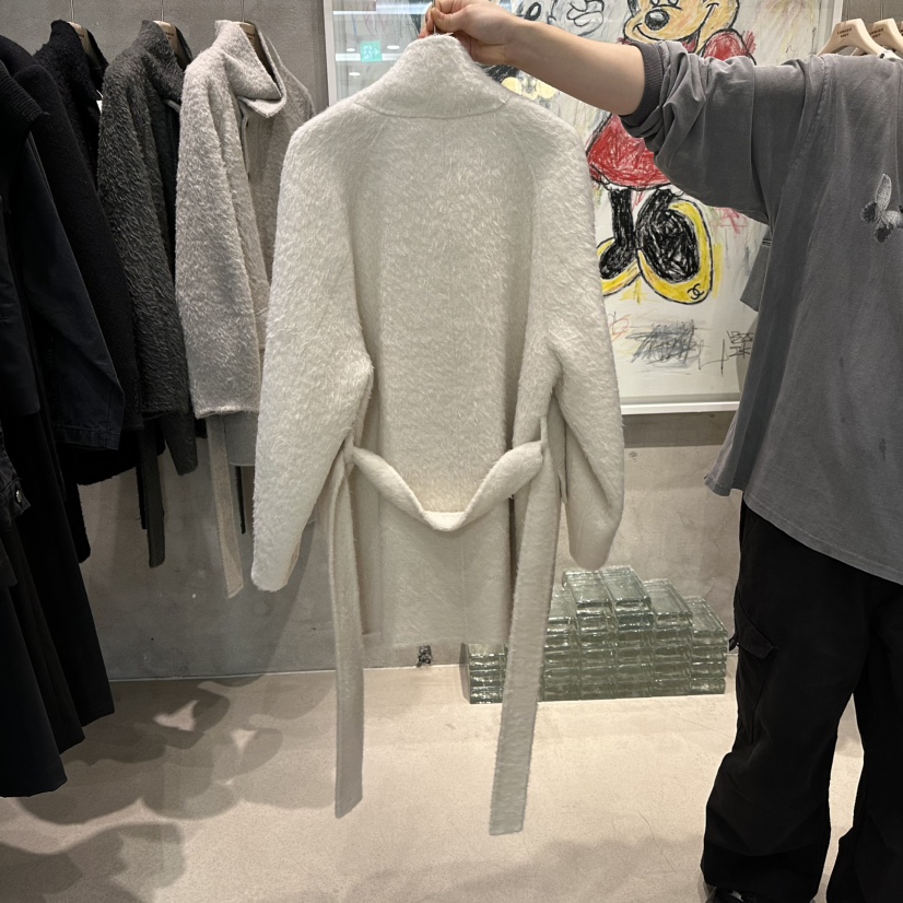LAMAGIEPIE韓國代購㊣女士新款熱賣真品職業25秋冬中長款大衣LAMAGIE GREY中長款大衣