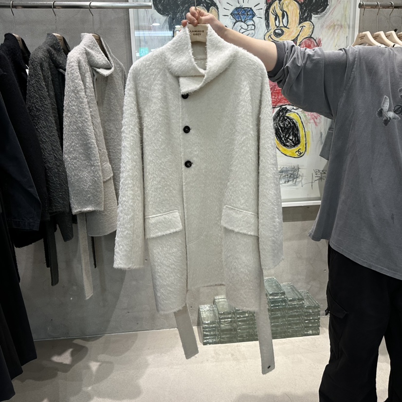LAMAGIEPIE韓國代購㊣女士新款熱賣真品職業25秋冬中長款大衣LAMAGIE GREY中長款大衣圖色1
