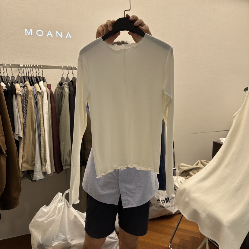 MOANA韓國代購㊣女裝新款時尚25秋冬休閑熱賣人氣職業長袖T恤MOANA長袖T恤圖色1
