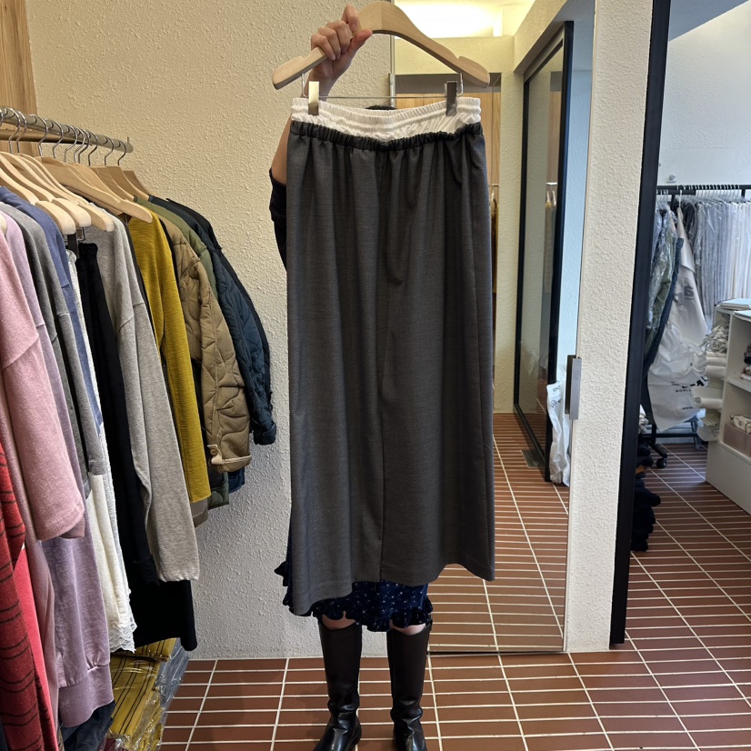 CHOI-L東大門㊣實拍女士新款休閑熱賣時尚真品長裙拼色腰帶CHOI長裙