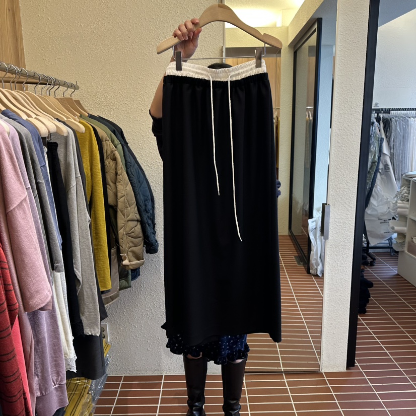 CHOI-L東大門㊣實拍女士新款休閑熱賣時尚真品長裙拼色腰帶CHOI長裙圖色2