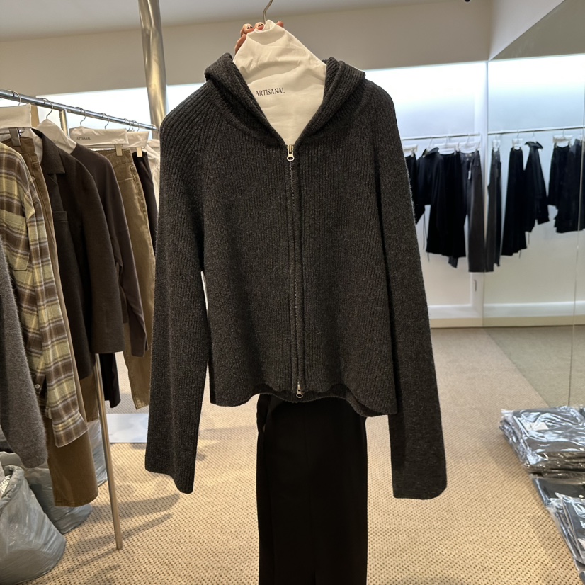 ARTISANAL東大門㊣直郵女士新品時尚休閑推薦衛衣羊毛拉鏈連帽ARTISANAL衛衣圖色1墨色