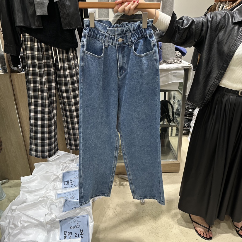 MELO韓國直郵㊣女士新款職業休閑熱賣25秋冬真品推薦牛仔褲MELO牛仔褲圖色1