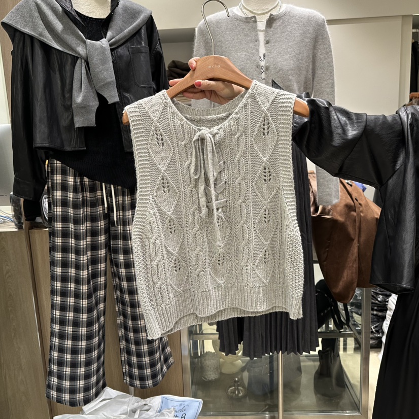 MELO東大門㊣實拍女士新款熱賣人氣時尚25秋冬職業吊帶背心MELO吊帶/背心圖色1灰色