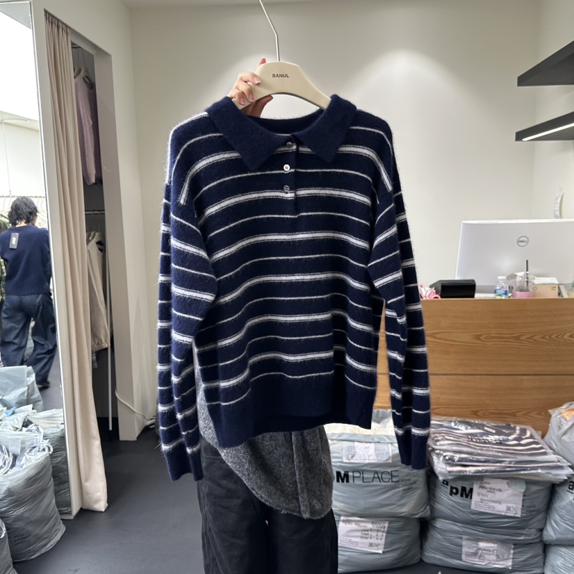 BANUL東大門㊣實拍女裝新品25秋冬職業時尚休閑熱賣推薦針織衫BANUL針織衫圖色1
