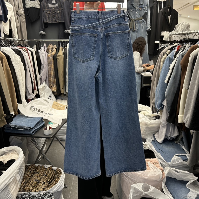 A-DEL韓國直郵㊣女士新品時尚推薦真品休閑25秋冬牛仔褲口袋A-DEL牛仔褲