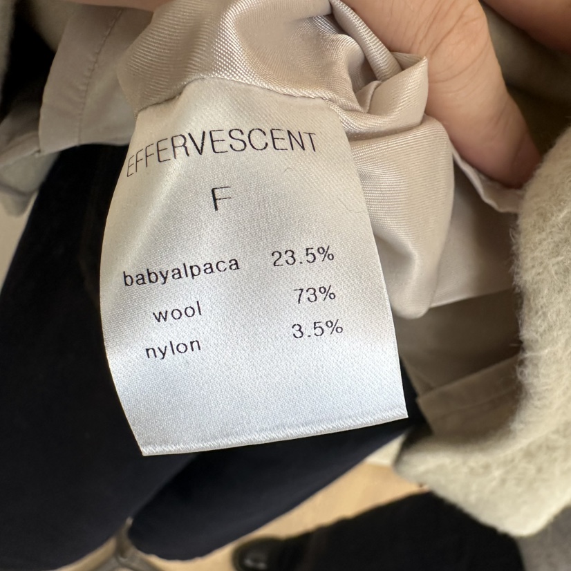 EFFERVESCENT韓國代購㊣女裝新品推薦25秋冬短款大衣含腰帶高領evc/effervescent短款大衣