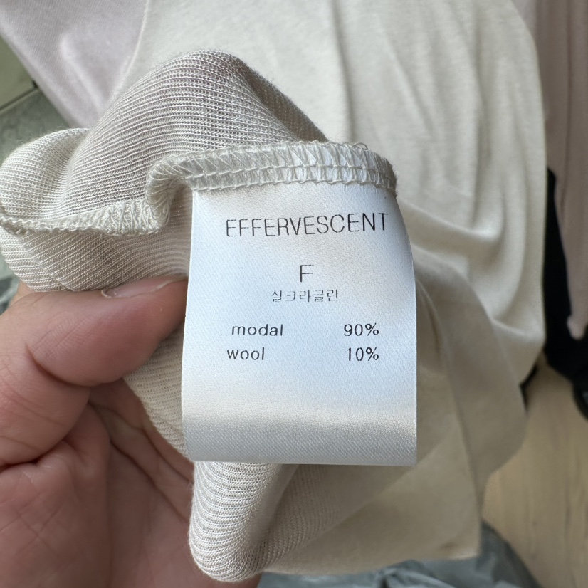 EFFERVESCENT韓國直郵㊣女士新品25秋冬推薦長袖T恤插肩袖真絲evc/effervescent長袖T恤