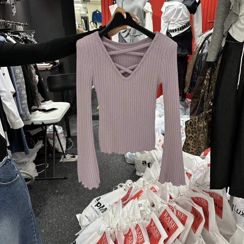 RARE CLOSET東大門㊣實拍女士新品人氣25秋冬推薦針織衫雙面RARE CLOSET針織衫圖色2