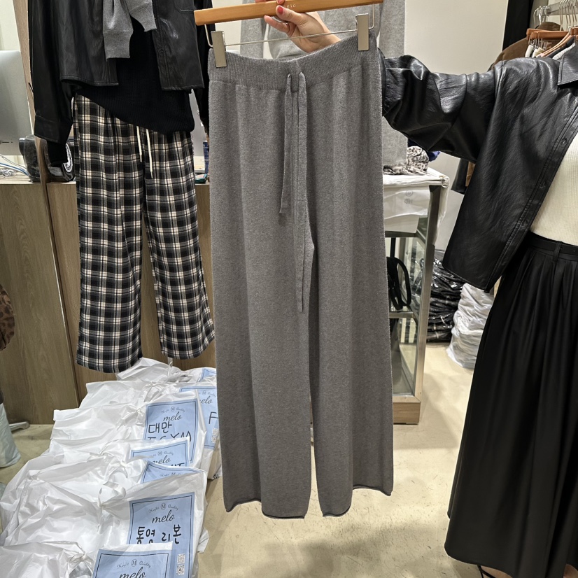 MELO韓國代購㊣女裝新品休閑職業真品熱賣25秋冬休閑褲針織褲MELO休閑褲圖色2