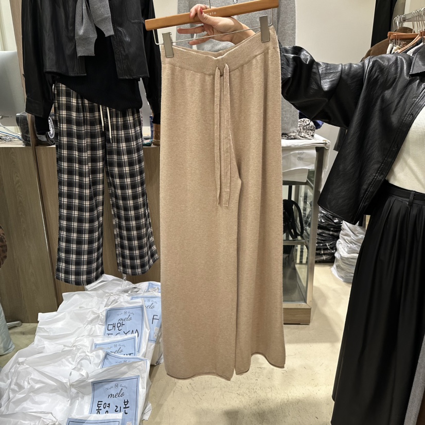 MELO韓國代購㊣女裝新品休閑職業真品熱賣25秋冬休閑褲針織褲MELO休閑褲圖色3
