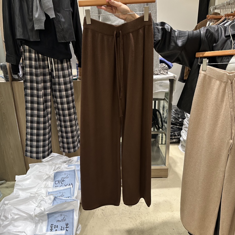 MELO韓國代購㊣女裝新品休閑職業真品熱賣25秋冬休閑褲針織褲MELO休閑褲圖色4