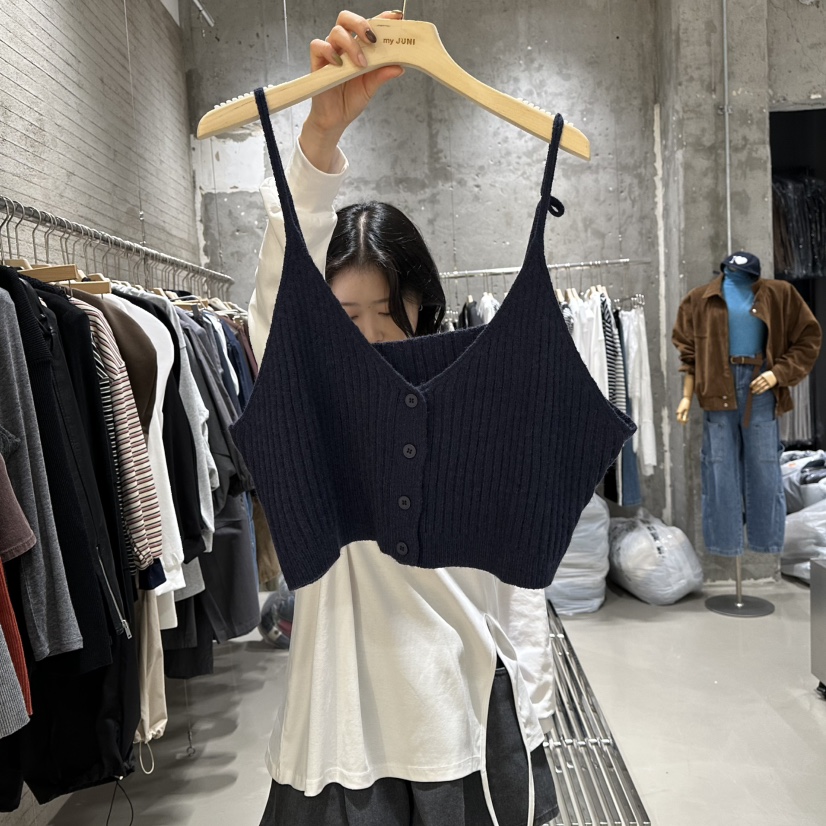 JUNI東大門㊣實拍女裝新款25秋冬推薦時尚真品人氣吊帶背心my juni吊帶/背心圖色1