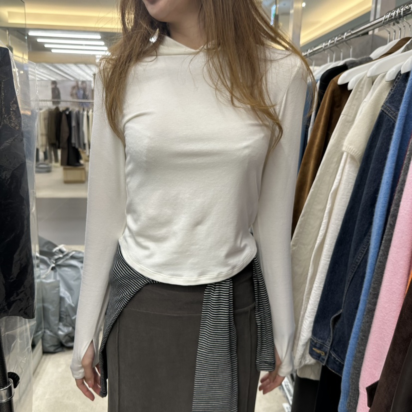HELVETICA東大門㊣直郵女士新品25秋冬休閑時尚長袖T恤連帽衫HELVETICA長袖T恤圖色1