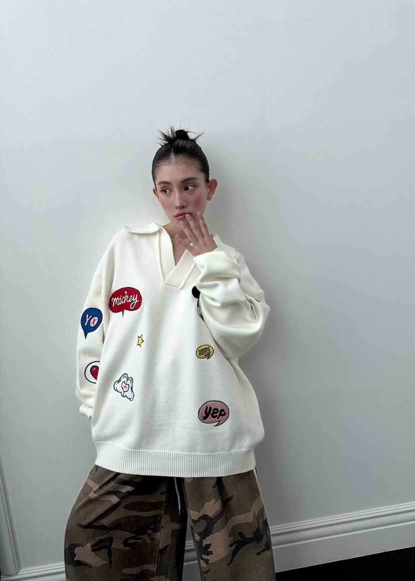 OURWAVE/OUR ROOM韓國代購㊣女士新品真品25秋冬休閑針織衫Our Wave/Our Room針織衫