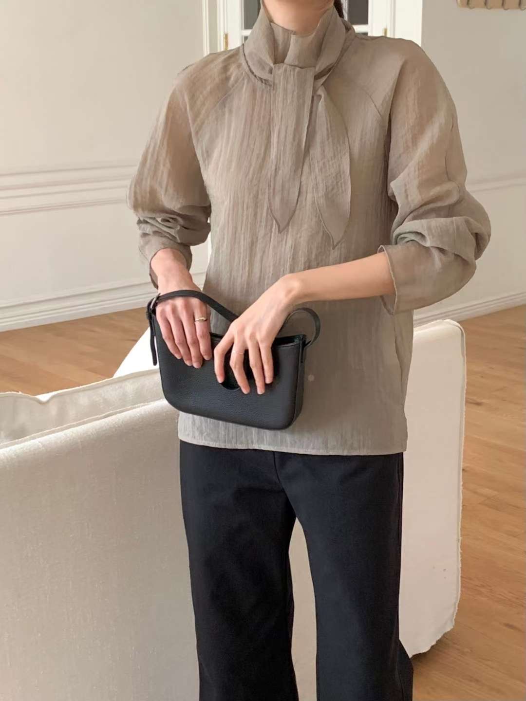 THE LIB韓國代購㊣女裝新品25秋冬休閑人氣熱賣襯衫蕾絲衫THE LIB襯衫/蕾絲衫圖色3
