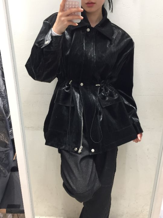 mars韓國代購㊣女士新款時尚25秋冬職業人氣休閑真品夾克皮革mars夾克