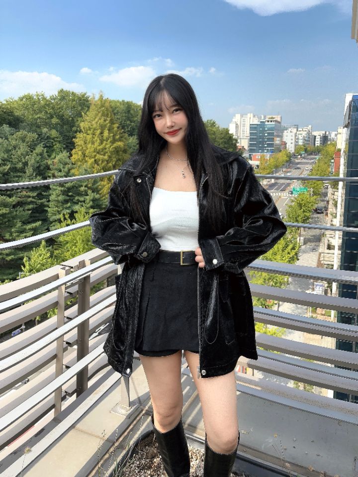 mars韓國代購㊣女士新款時尚25秋冬職業人氣休閑真品夾克皮革mars夾克