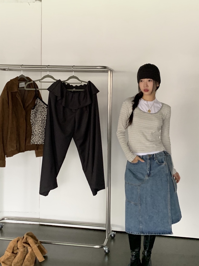 SUNDER MARKET東大門㊣實拍女士新款人氣時尚25秋冬長袖T恤SUNDER MARKET長袖T恤