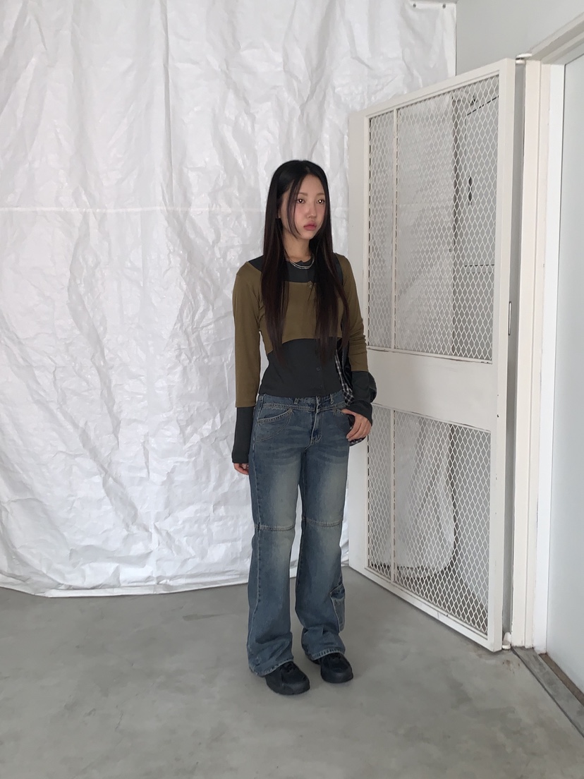 SUNDER MARKET韓國直郵㊣女裝新款熱賣推薦真品休閑牛仔褲SUNDER MARKET牛仔褲