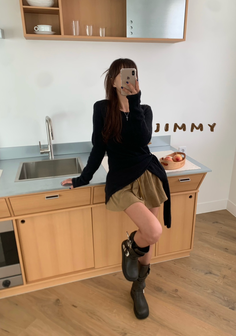 JIMMY韓國直郵㊣女裝新款人氣推薦熱賣休閑職業真品短裙絨面革JIMMY/REMAKE短裙